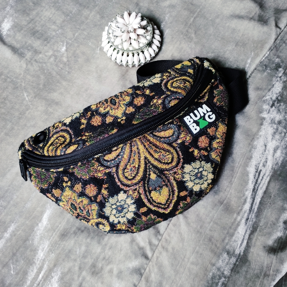 Ethyl Basic Black Bumbag Paisley Fanny Pack
